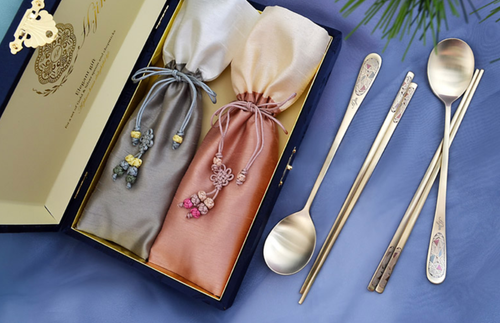 Set 2 pezzi cucchiaio preferito bacchette set gioielli design arte titanio cucchiaio tritatutto - Foto 2 di 11