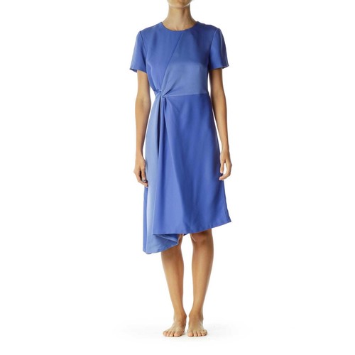 Neu mit Etikett Damen-Midikleid Größe 10 Banana Republic schwarz seitlich verdreht asymmetrisch Satin - Bild 5 von 7
