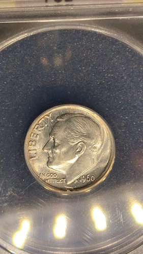 1960 10C STRUCK ON DEFECTIVE BLANK MS 64 FSB Rare Error - Picture 5 of 11