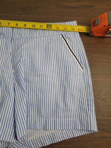 Vintage CROWN & IVY Shorts Women's Size 6 Striped Chino With Pockets Retro - Picture 7 of 12
