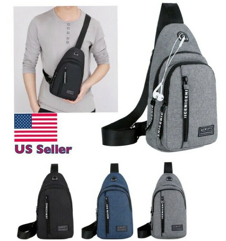 Mens Sling Bag Cross Body Handbag Chest Bag Shoulder Pack Sports Travel  Backpack