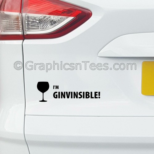 Calcomanía gráfica divertida para ventana de coche I'm Ginvinsible cotización de ginebra - Imagen 2 de 5