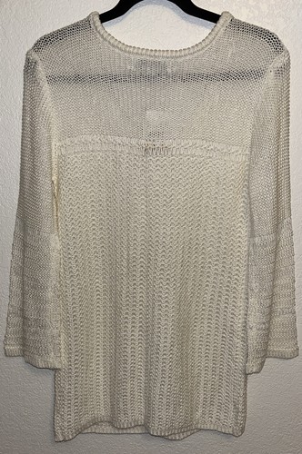 Suéter Pullover Malla Por Diseño Para Mujer Talla Pequeña Marfil’s - Imagen 8 de 9