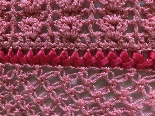 Crochet Bright Pink Square Baby Girl Blanket Afghan Mint Condition Granny Core - Picture 8 of 16
