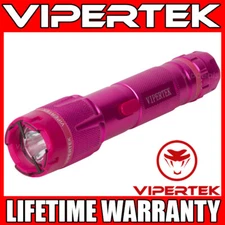 VIPERTEK Stun Gun VTS-T03 PINK Metal Rechargeable LED Flashlight