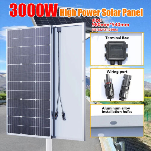 3000W 2000W 1000W Solar Panel 18VHigh Efficiency Rigid Power Bank Glass Charging - Picture 7 of 30