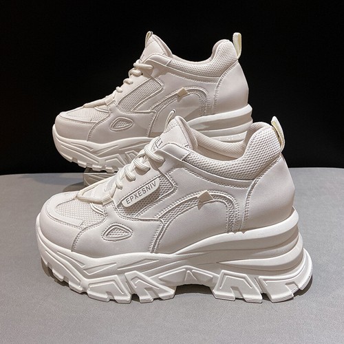 Scarpe per donna con zeppa interno 10cm con lacci piattaforma doppia 35 a 40 - Foto 9 di 14