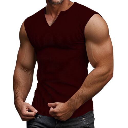 Mens Workout Soild Color Tank Tops Summer Beach Tops Custom For Men - Picture 14 of 54