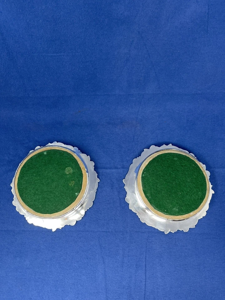 PAR DE POSAVASOS ANTIGUOS CON PLACA SHEFFIELD Foto 3 de 4