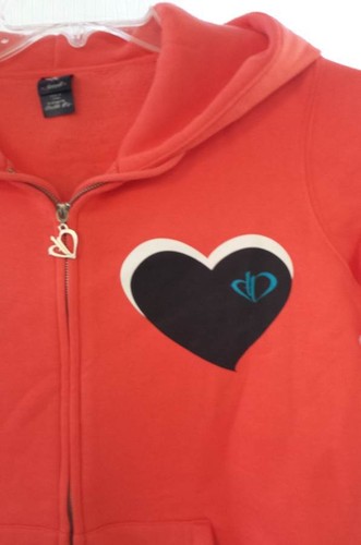 Anchors Away NO FEAR Heart Hooded Zip-Up Jacket - Orange SMALL NWT - Picture 3 of 4