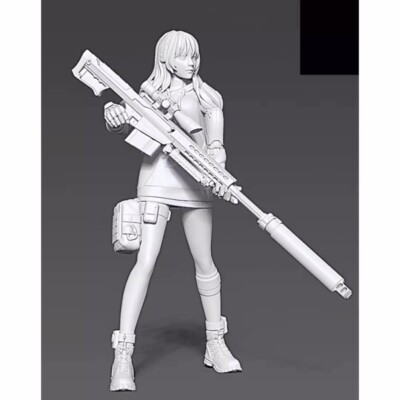 1:16 resin figures model Science Fiction Female Gunner Warrior 