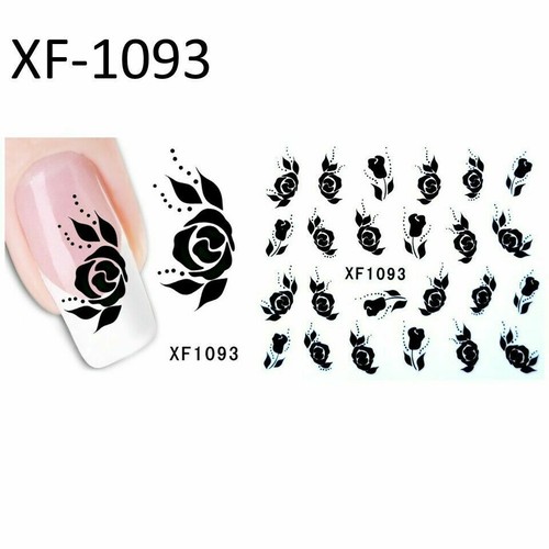 40 Sheets Nail Art Water Transfer Stickers Rose Flower Decal Tip Decoration NS8 - Picture 3 of 12