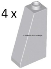 New Lego 4x Light Bluish Gray Slope 75 2 x 1 x 3 - Hollow Stud 4460b 4460
