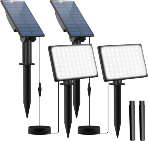 54 Led Solar Landscape Separated Spotlights Flood Lights Outdoor Waterproof Us