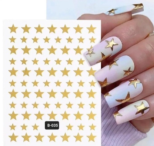 Nail Art Stickers Self-adhesive Stars Flowers Snakes Nail Star Decals Transfers - Picture 37 of 108