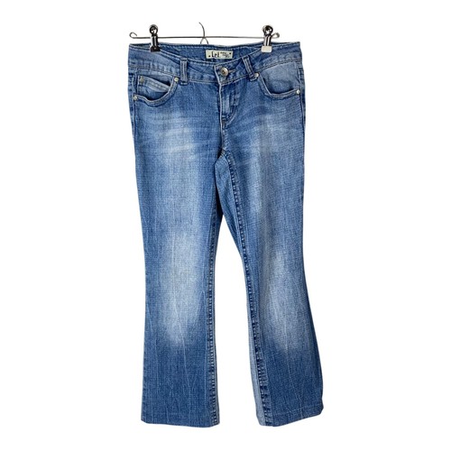 Pantalones de mezclilla LEI ASHLEY Lowrise corte bota juniors talla 3 bordados 5 bolsillos elásticos BONITOS - Imagen 3 de 19