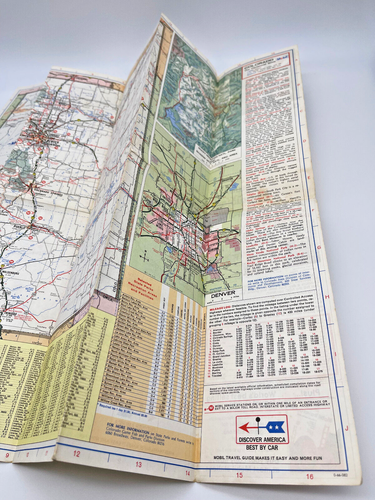 Mobil Gas Colorado Wyoming Travel Map 1970 Tourism Road Map 18" x 26.5" Vintage - Picture 7 of 11