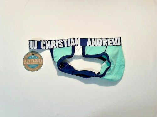Andrew Christian Size M Cotton Sport Athletic Supporter - Mint Green/Navy /White - Picture 9 of 12