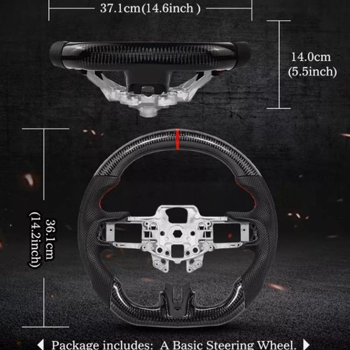 Real Carbon Fiber Steering Wheel For 2018-2023 Ford Mustang EcoBoost GT - Picture 2 of 5
