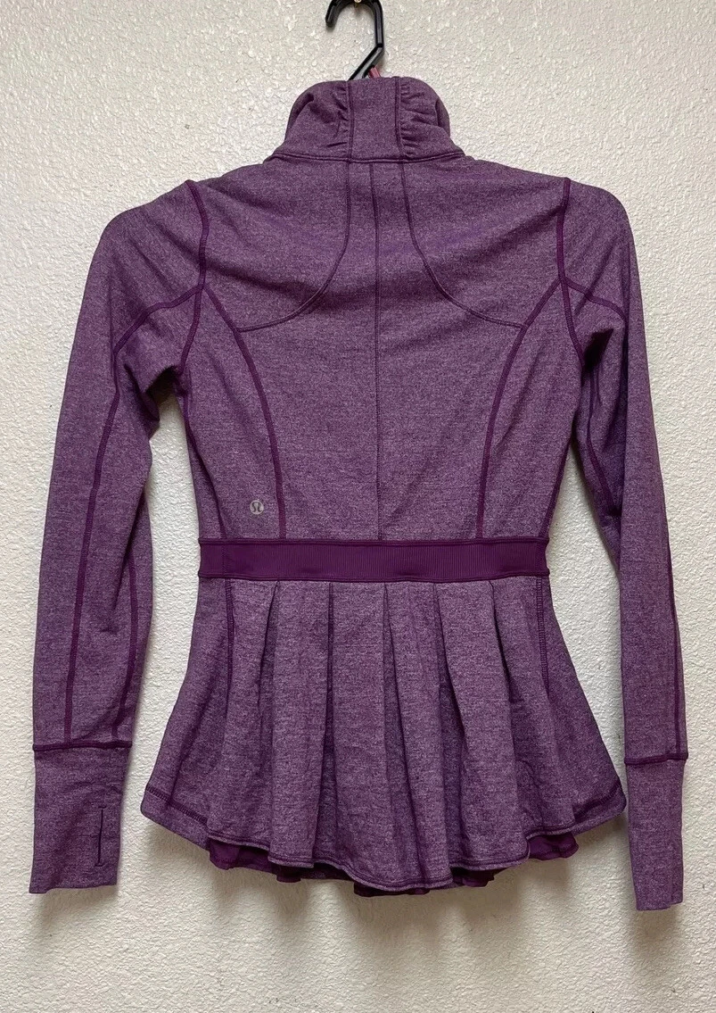Lululemon Riding Jacket Heathered Dewberry Peplum/Ruffle Women Rare read  descrip | eBay