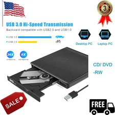 External Drive USB 3.0 CD/DVD±RW Portable Reader Burner Player for Laptop PC US
