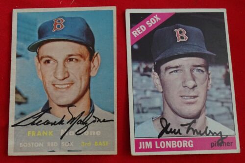 Jim Lonborg & Frank Malzone Signed Topps Cards (1966,1957) & Signed Show Program - Picture 2 of 6