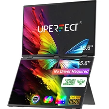 UPERFECT 15.6" Dual Portable Monitor Extended Screen 1080P Tri Screen Monitor