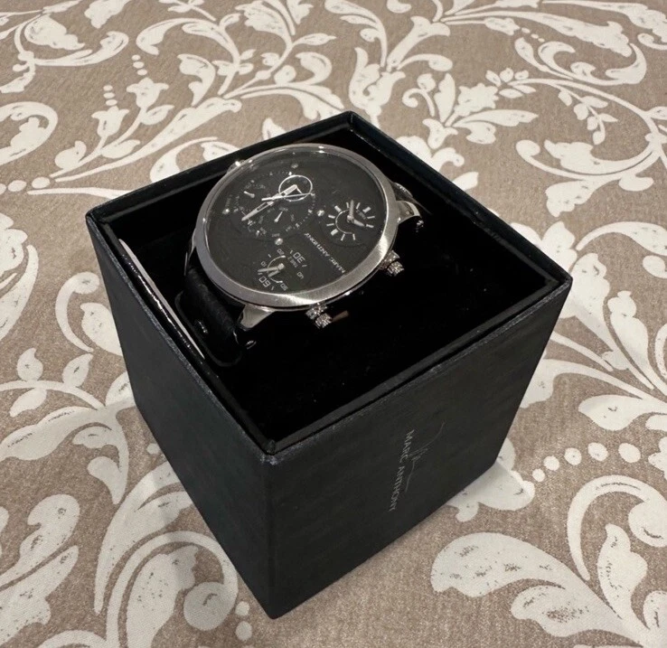 Marc Anthony Men’s Genuine Black Leather Analog Dial Watch - Image 4 of 4