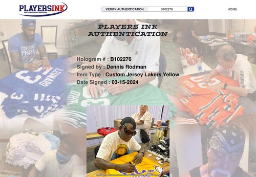 Dennis Rodman signiertes Los Angeles ] individuelles gelbes Basketball-Trikot (PIA) - Bild 4 von 4