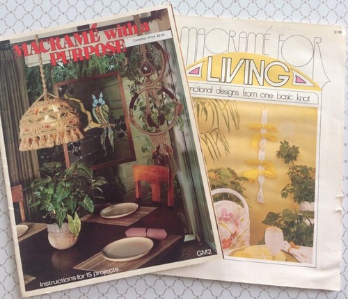 Lot of 2 Macrame Booklets How To Patterns Macrame For Living With A Purpose Vtg - Picture 1 of 17