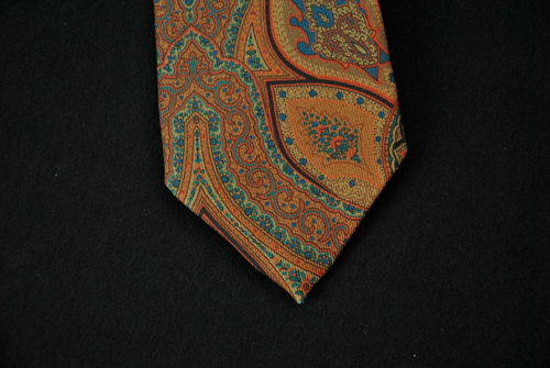 NWT ETRO Paisley Silk Tie Brown Teal Orange 12026 11024RB - Picture 2 of 6