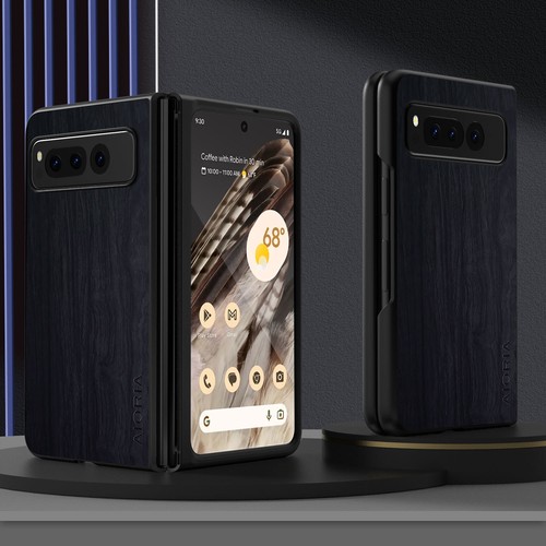 For Google Pixel Fold, Luxury Business Retro Leather Wooden Pattern Case Cover - Picture 6 of 9