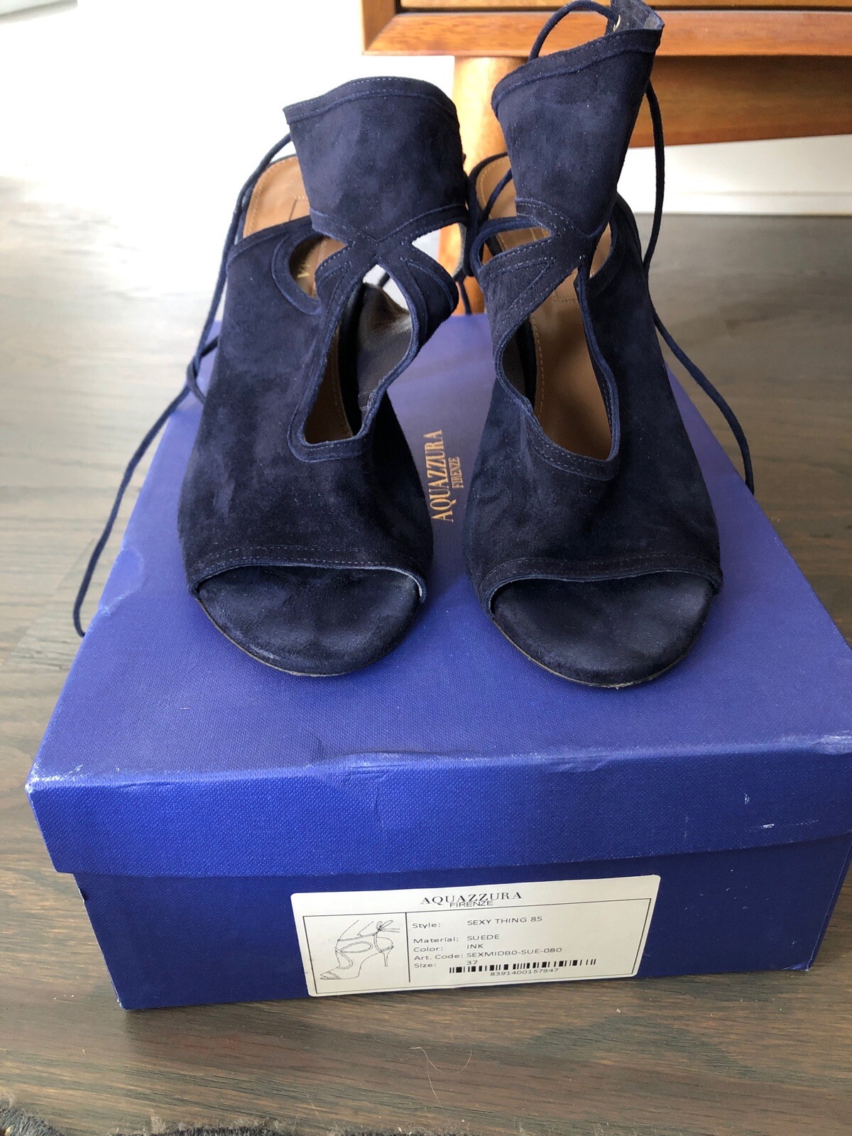 Aquazzura 37 Sexy Thing Suede 85mm Ink Aquazzura 37 Sexy Thing Suede 85mm Ink