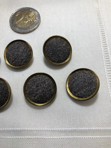 Boutons Métal doré et tissu gris ancien Astor lot de 7 (BOUT.110) - Imagen 2 de 10
