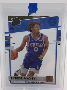2020-21 Panini Clearly Donruss GOLD Parallel Tyrese Maxey Rated Rookie Card #74