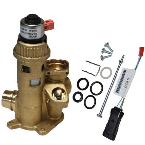 Vaillant EcoTec Plus 824, 831, 837 Brass Diverter Valve + Adapter MPN 0020132682 - Picture 3 of 6