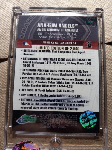 2004 etopps sealed Anaheim Angels Team Card uncirculated refractor - Picture 2 of 2