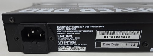 Behringer FBQ2496 Feedback Destroyer Pro Parametric EQ (24-BIT/96kHz) Audio Devi - Picture 11 of 13