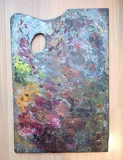 French Vintage Artist Oil Paint Palette Paris Estate Collection Rare Art Gallery