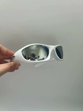 Retro Oakley 00s Monster Dog Sunglasses Matte White Frame Silver Lens