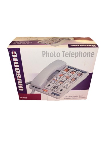 Unisonic SP-8208-Photo Speed Dial Telephone Amplified Corded Large Button - Zdjęcie 2 z 4