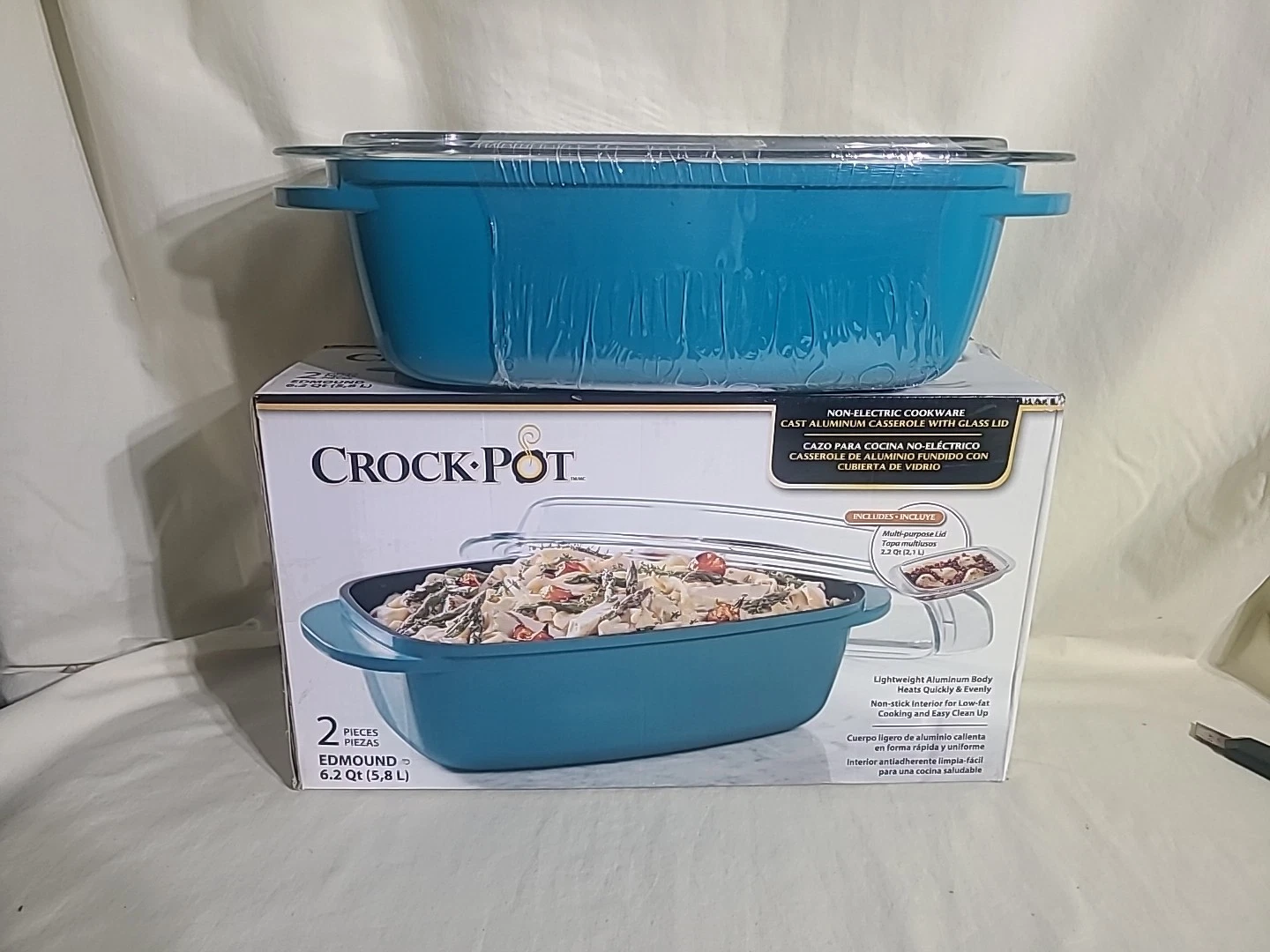 Crock Pot 6.2 Qt CAST ALUMINUM CASSEROLE DISH w/LID