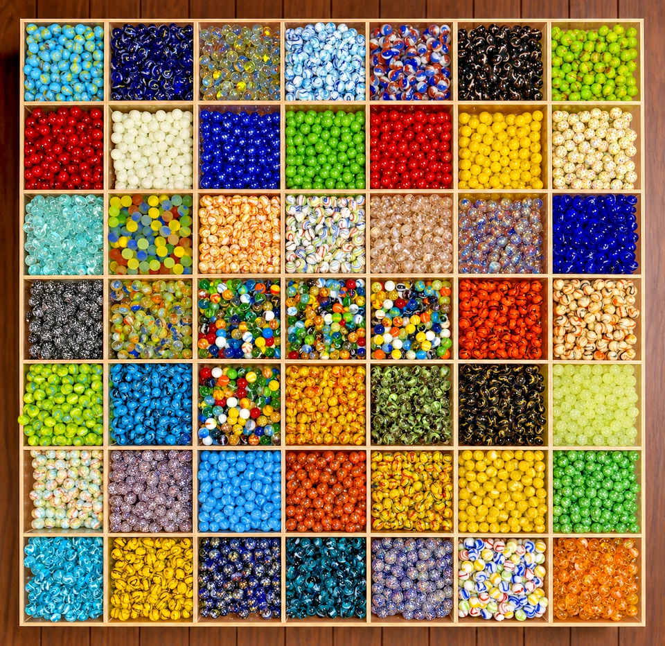 Marbles Lot Of 80 Multi Colors Mint BEST Selection! Retired Fancy Vacor Mega NEW - Image 2 of 4