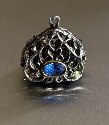 Antique Victorian Silver Plate Pocket Watch Chatelaine Fob warrior Intaglio