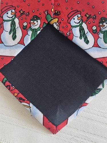Yule Tie Greetings Christmas Snowman Snowfamily Necktie - Picture 3 of 5