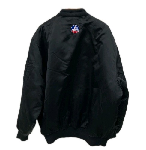 NBA New Jersey Nets Satin Bomber Jacket Reversible 2XL - Picture 2 of 9