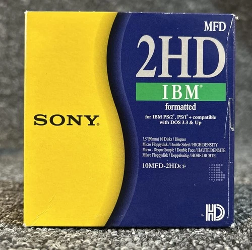 Sony 2HD Floppy Disks Diskettes 1.44MB 10 Pack IBM Formatted