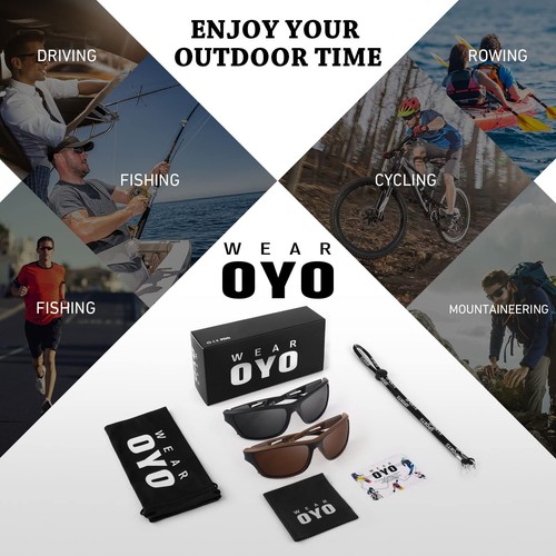 Polarized Sports Sunglasses for Men Women,Fishing Driving Rectangular Goggles... - Picture 7 of 7
