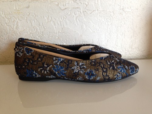 BIRDIES The Goldfinch Flats spitz zulaufend, blaue Blumen Nadelspitzenschuhe, Stoff - Bild 6 von 9
