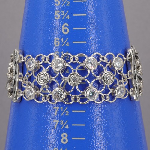 Retired Silpada 1" Wide Sterling Silver CZ Multi-Chain CAVALIER Bracelet B2711 - Picture 6 of 7